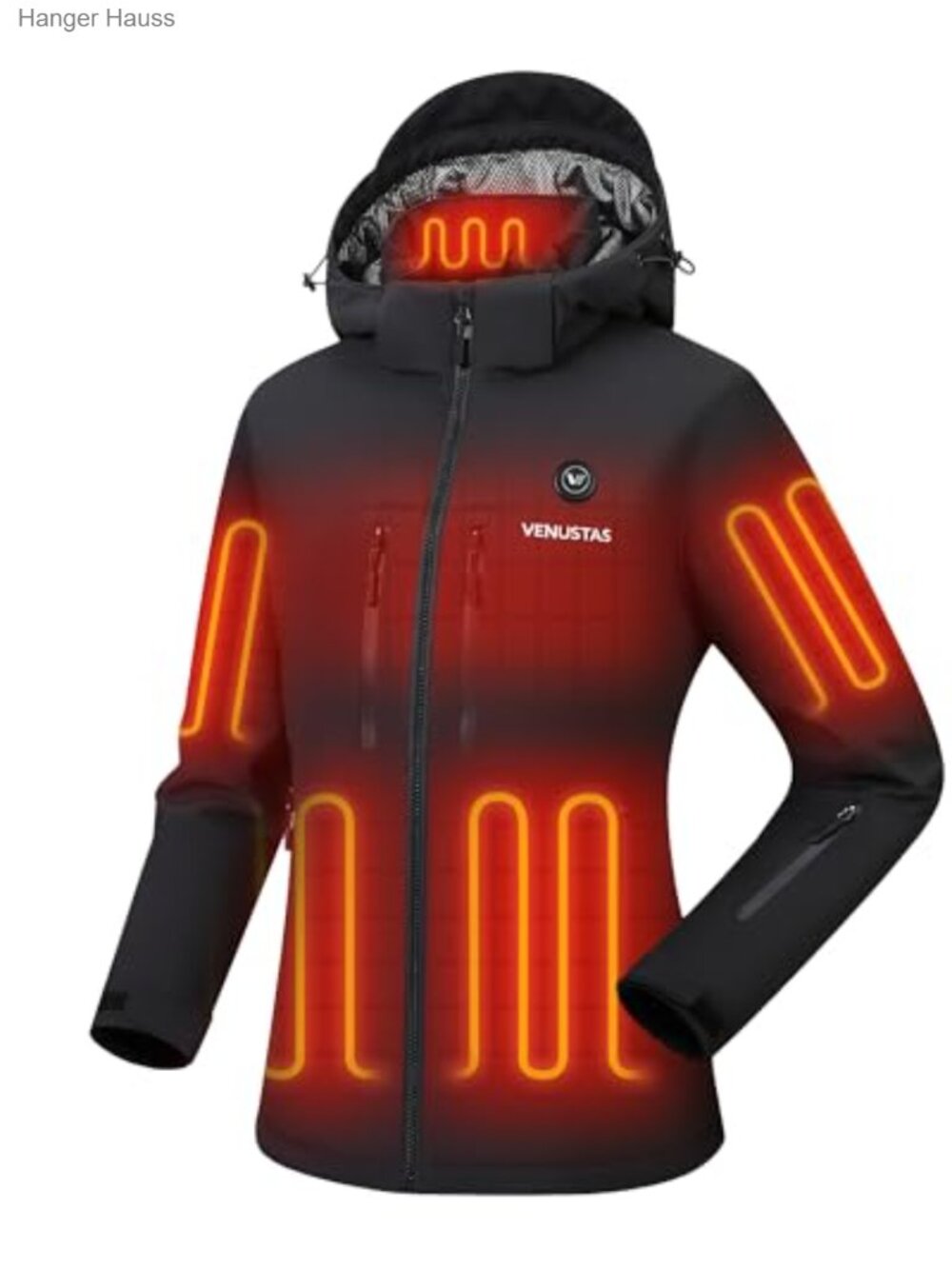 12V Heated Softshell Jacket with Detachable Hood and Battery Pack